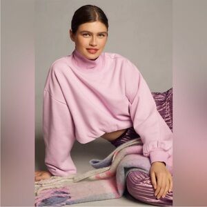 Anthropologie Pilcro Bubblehem Cropped Pink Sweatshirt size XS